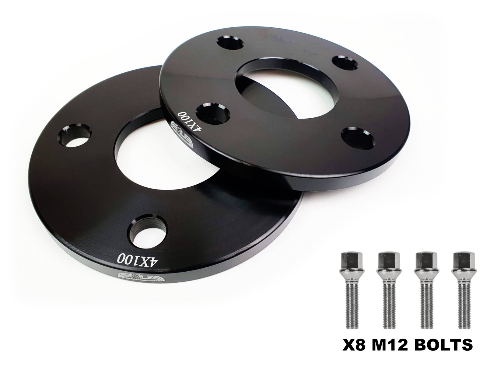 20211127_094408-w-bolts-m12.jpg 10mm Alloy wheel spacers 4X100 56.1 CB + Extended M12 Bolts Mini R50 R52 R53 - Image 1
