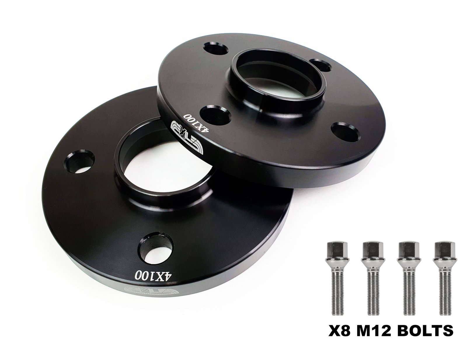 20211127_094634-w-bolts-m12-1.jpg 15mm Alloy wheel spacers 4X100 56.1 CB + Extended M12 Bolts Mini R50 R52 R53 - Image 1