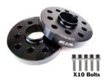 Alloy Wheel Spacers 5×100/112 57.1 25mm + Extended Bolts – VW Audi Seat Skoda