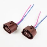 2X Audi A6 C6 Rear Electric Parking Brake Motor Connector Wire Harness 1J0973752