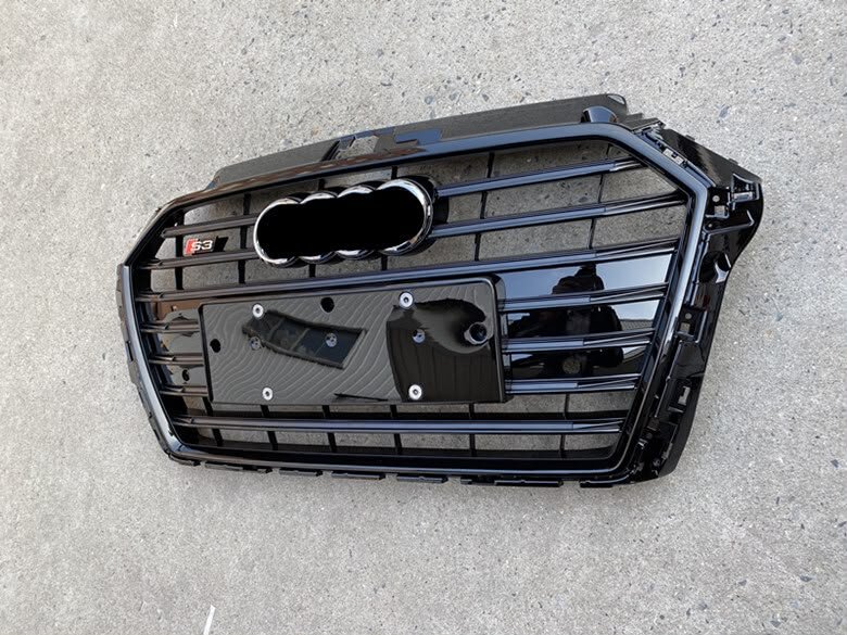 Audi S3 Front Grille _ Singleframe Black Gloss Grille – S3 Style _ Audi Flagship Store Audi S3 8V Sportback 2018-2020 Front Grille – Gloss Black Singleframe Grille - Image 1