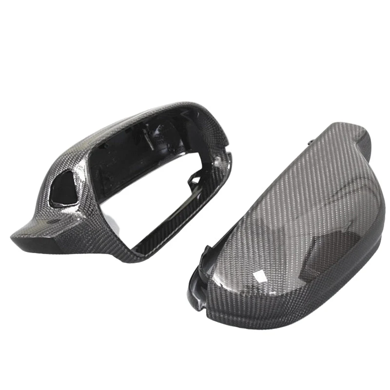 2008-2012 Audi A3 8P Gloss Carbon Fiber Mirror Caps - Image 1