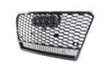 2012–2015 Audi A7 / S7 (C7) RS7 Style Gloss Black Front Main Mesh Grille with Chrome Frame