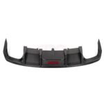 2009–2012 Audi A4 (B8 Pre-Facelift Non-S-Line) Carbon Fiber Rear Bumper Diffuser Lip with LED Brake Light - Image 2