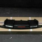 2009–2012 Audi A4 (B8 Pre-Facelift Non-S-Line) Carbon Fiber Rear Bumper Diffuser Lip with LED Brake Light