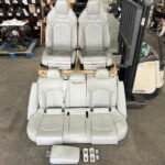 OEM Audi S6 C7 Complete Front & Rear Leather Seat Set – Lunar Silver Diamond Stitched Heated