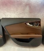 OEM Audi A7 / S7 C7 Complete Interior Door Panel Set – Two-Tone Brown Leather & Dark Wood Trim - Image 4