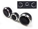 A/C Heater Blower Dials Knobs Buttons Set Chrome Black Alloy VW Golf MK4 Passat