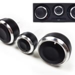A/C Heater Blower Dials Knobs Buttons Set Chrome Black Alloy VW Golf MK4 Passat