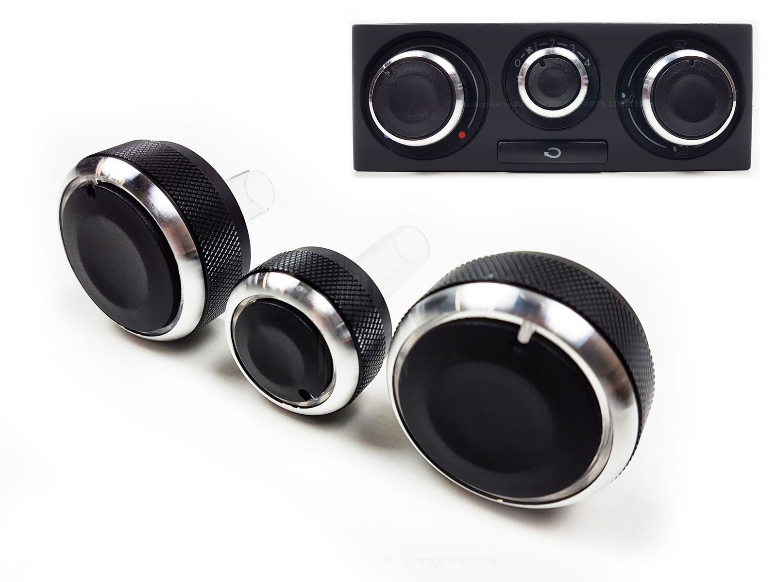 a-c-heater-blower-dials-knobs-buttons-set-chrome-black-alloy-vw-golf-mk4-passat-6204-1-p.jpg A/C Heater Blower Dials Knobs Buttons Set Chrome Black Alloy VW Golf MK4 Passat - Image 1