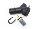 Bottom Radiator Coolant Hose Flange & Temp Sensor VW Audi Seat Skoda 1K0122291AE