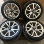 OEM Audi 19" 10-Spoke V-Design Silver Alloy Wheels & Yokohama Winter Tires Package (5x112 / 8Jx19 ET26)