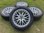 OEM Audi Q7 4M 20" Multi-Spoke Silver Alloy Wheels & Goodyear 285/45/R20 Winter Tires Package (5x112)
