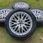 OEM Audi Q7 4M 20" Multi-Spoke Silver Alloy Wheels & Goodyear 285/45/R20 Winter Tires Package (5x112)