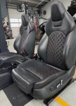 OEM Audi A6 A7 C7 / 4G Competition Leather Interior Set – Black Diamond Quilted / Red Stitching (Full Electric, Heated) - Image 5