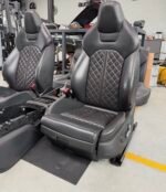 OEM Audi A6 A7 C7 / 4G Competition Leather Interior Set – Black Diamond Quilted / Red Stitching (Full Electric, Heated) - Image 7