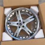 20" SS Aftermarket 3-Piece Look 5-Spoke Chrome Lip Alloy Wheel for 2007 Audi A8 D3 (245/40ZR20 Tire Fitment) - Image 2
