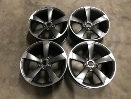 2019-2024 Audi A8L / S8 D5 20" x 9.0" OEM 5-Spoke Blade Alloy Wheels Set – Titanium Gray / Machined