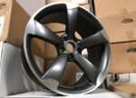 2019-2024 Audi A8L / S8 D5 20" x 9.0" OEM 5-Spoke Blade Alloy Wheels Set – Titanium Gray / Machined - Image 3