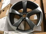2019-2024 Audi A8L / S8 D5 20" x 9.0" OEM 5-Spoke Blade Alloy Wheels Set – Titanium Gray / Machined - Image 6