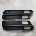 2015-2018 Audi A6 Allroad Quattro C7 Facelift Front Bumper Lower Side Grille Set (Matte Black / Chrome Strip) - Image 2