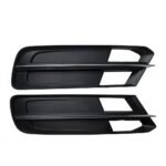 2015-2018 Audi A6 Allroad Quattro C7 Facelift Front Bumper Lower Side Grille Set (Matte Black / Chrome Strip)