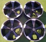 Genuine OEM Audi RS5 20" Rotor Blade Alloy Wheels Set 20x9J ET34 Gloss Black / Machined – 8W0601025CF
