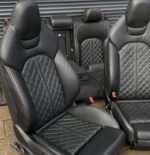 Genuine OEM Audi A6 A7 C7 / 4G S-Line Leather Sport Interior Set – Black Diamond Quilted / Silver Stitching (Full Electric, Heated) - Image 4