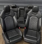 Genuine OEM Audi A6 A7 C7 / 4G S-Line Leather Sport Interior Set – Black Diamond Quilted / Silver Stitching (Full Electric, Heated) - Image 2